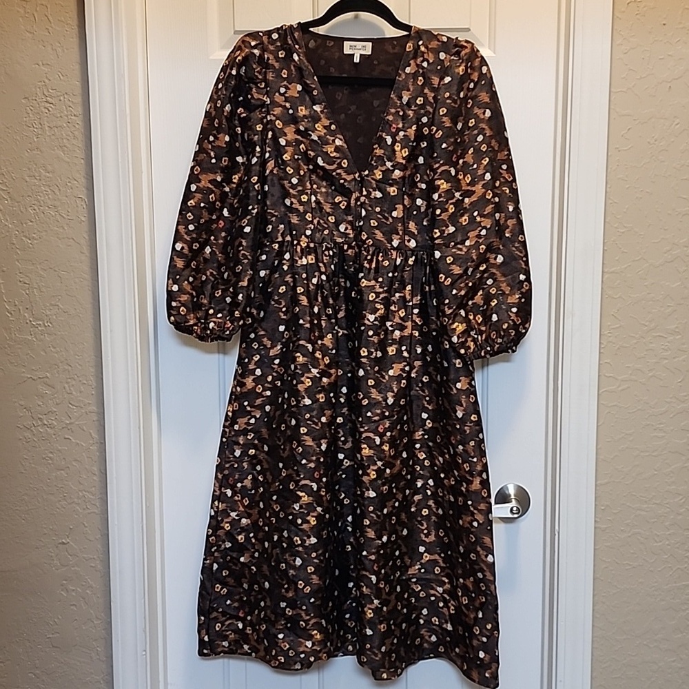 Vibrant Floral 36 Maxi Dress with Brown  and Orange